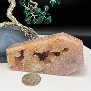 Natural Pink Amethyst Coffin Crystal Carving 3.97"  Rebirth Heart Chakra C